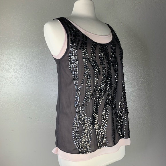 MM Couture Dusty Rose & Bronze Sequined Tank Tops - Picture 4 of 9
